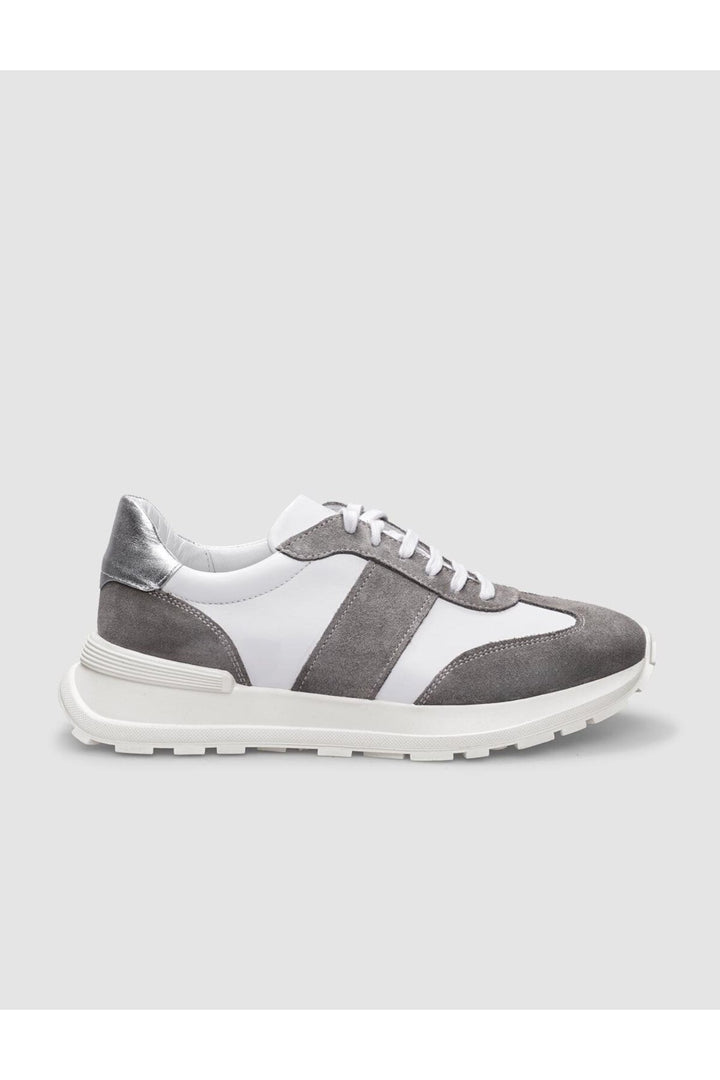Cabani Shoes Chaussures de sport pour femmes en cuir véritable blanc à lacets 100% - Blanc