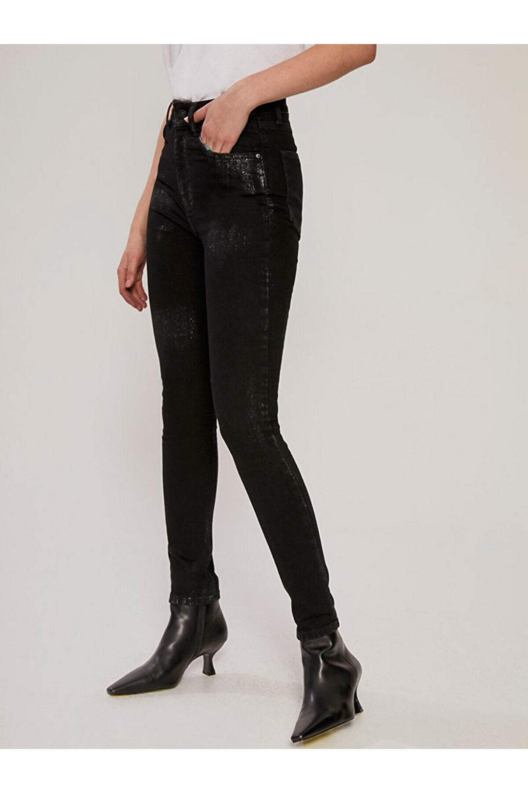 LTB Jean pantalon taille haute à jambes larges Marcella - Noir_