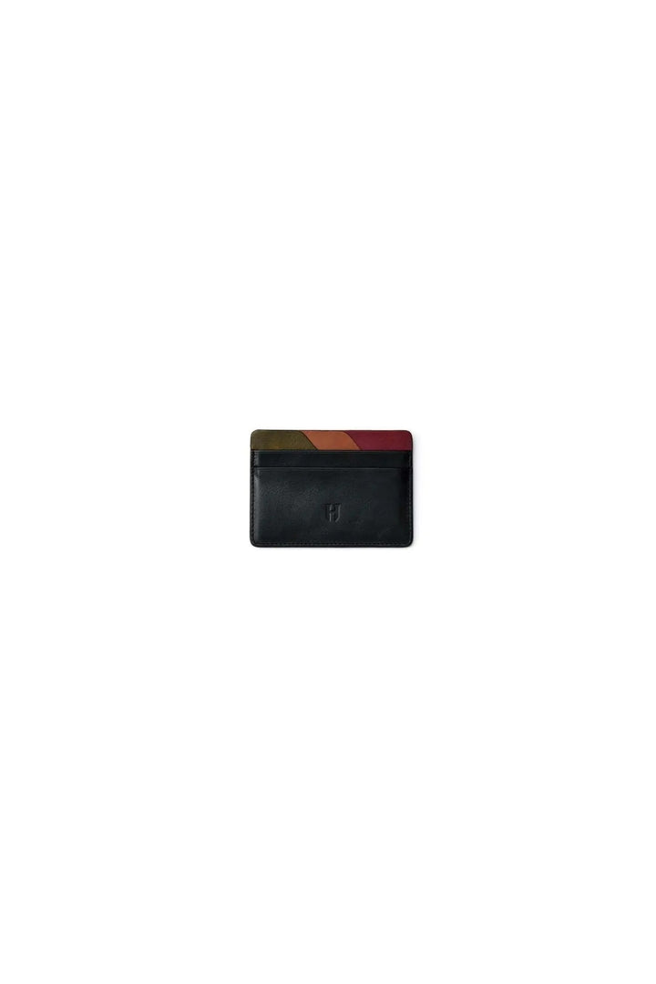 helmbrook Porte-cartes fin en cuir véritable pour homme avec protection RFID Elton Black Plus