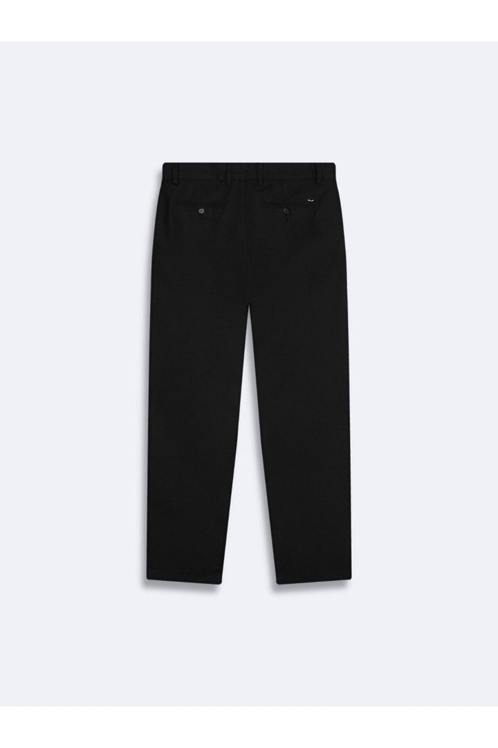 LTB Pantalon noir coupe droite aspect lin