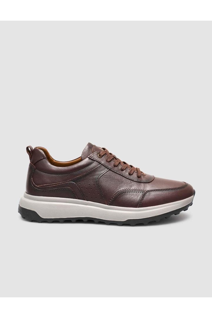 Cabani Shoes %100 Cuir véritable Baskets marron pour homme à lacets - Marron
