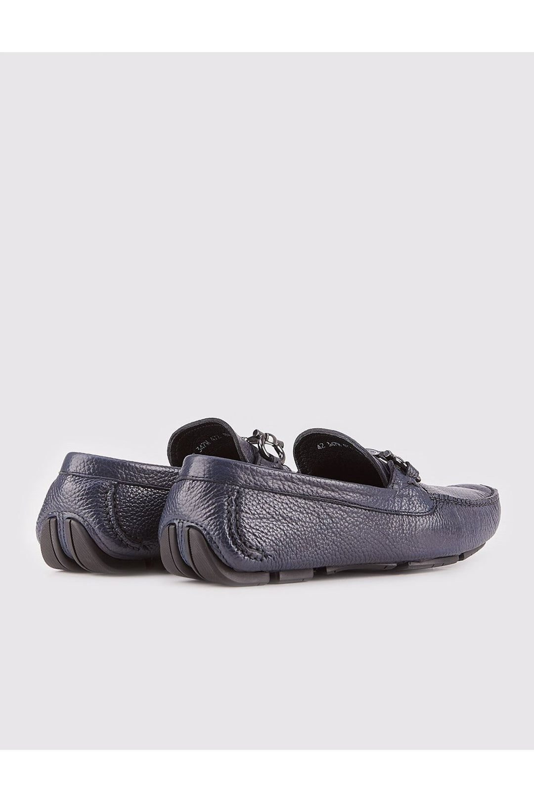 Cabani Shoes Chaussures Loafer pour homme en cuir véritable avec détail de boucle bleu marine - Bleu marine