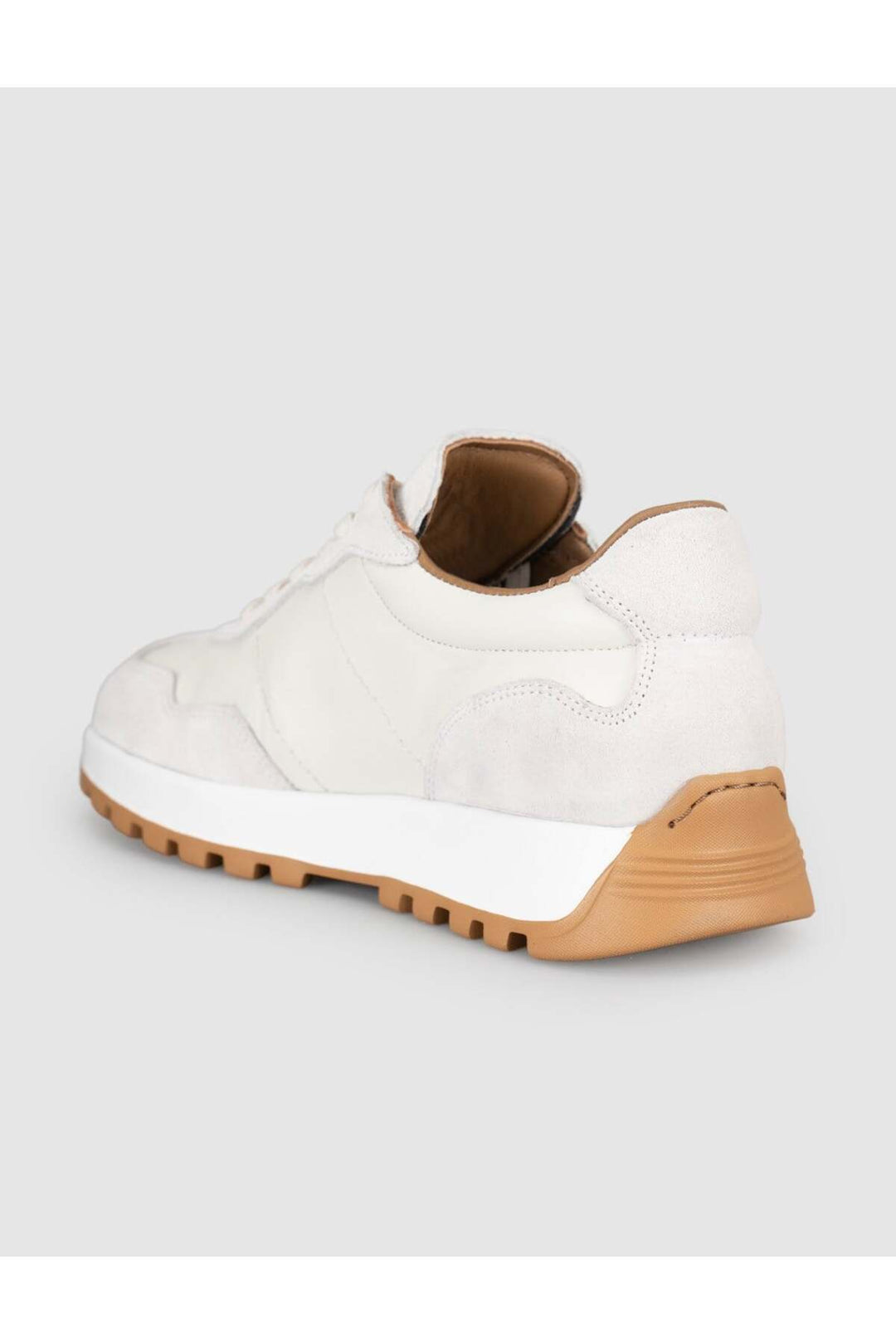 Cabani Shoes Baskets femme en cuir véritable blanc avec détails bordeaux - Blanc