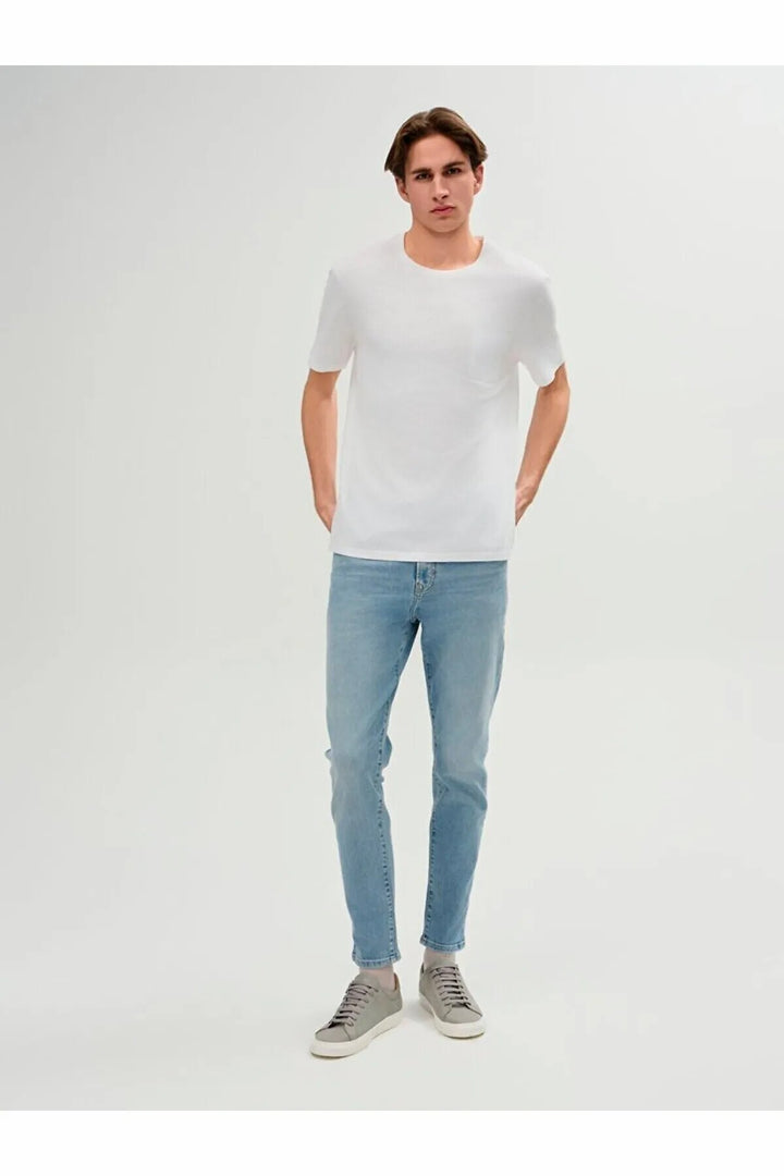 LTB T-shirt blanc classique à manches courtes avec col Pressure Zero