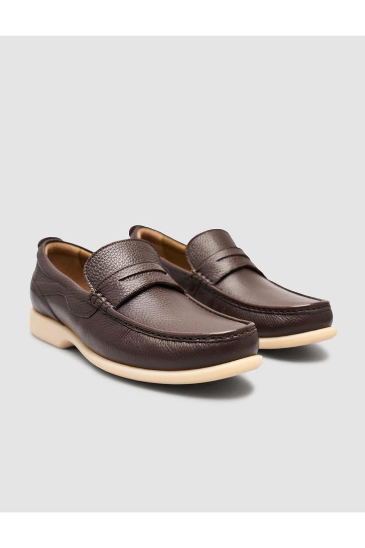 Cabani Shoes Chaussures décontractées pour hommes en cuir véritable 100 % marron - Multicolore