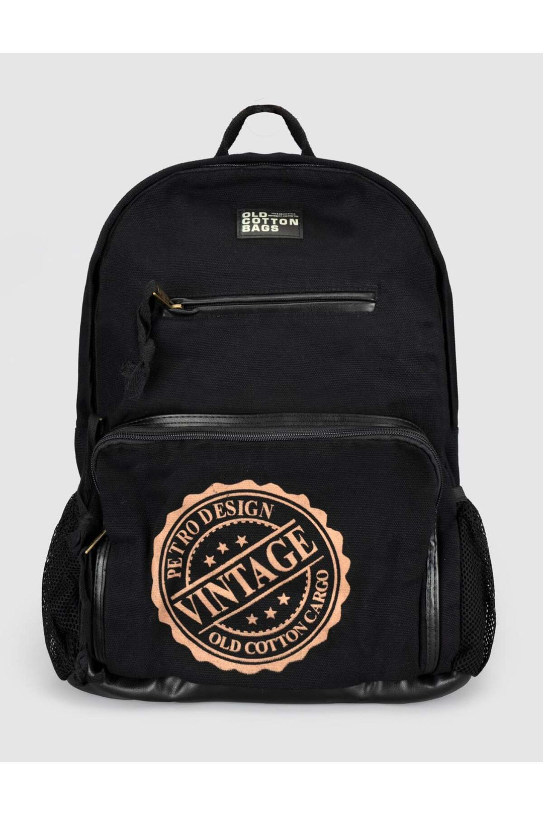 Cabani Shoes Sac à dos unisexe en lin imprimé noir - Multicolore