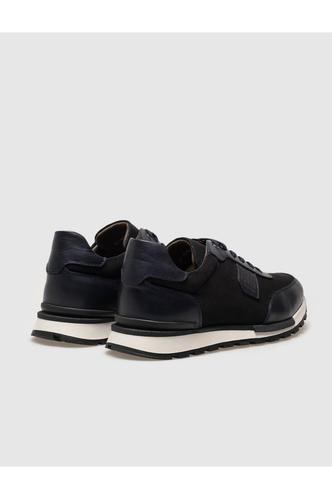 Cabani Shoes Chaussures de sport pour hommes en cuir véritable bleu marine à lacets - Bleu marine
