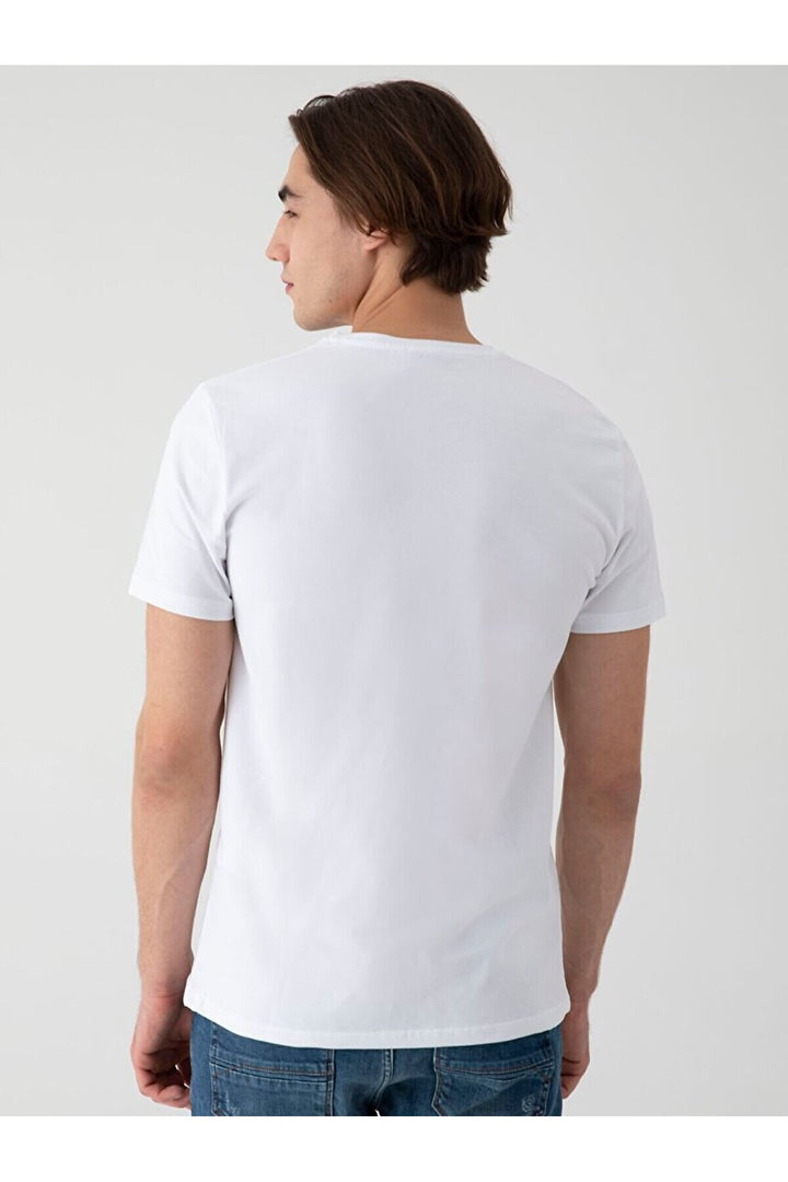 LTB T-shirt blanc slim à manches courtes Zero Collar Pressure