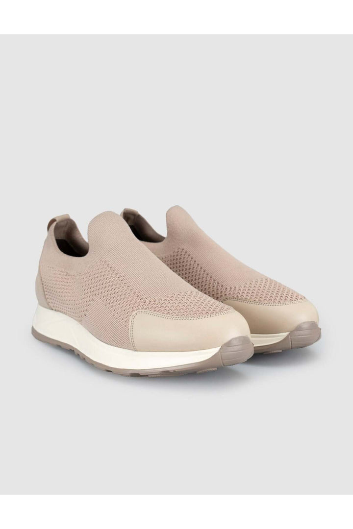 Cabani Shoes Chaussures en tricot pour hommes d'été beiges avec détails en cuir - Beige
