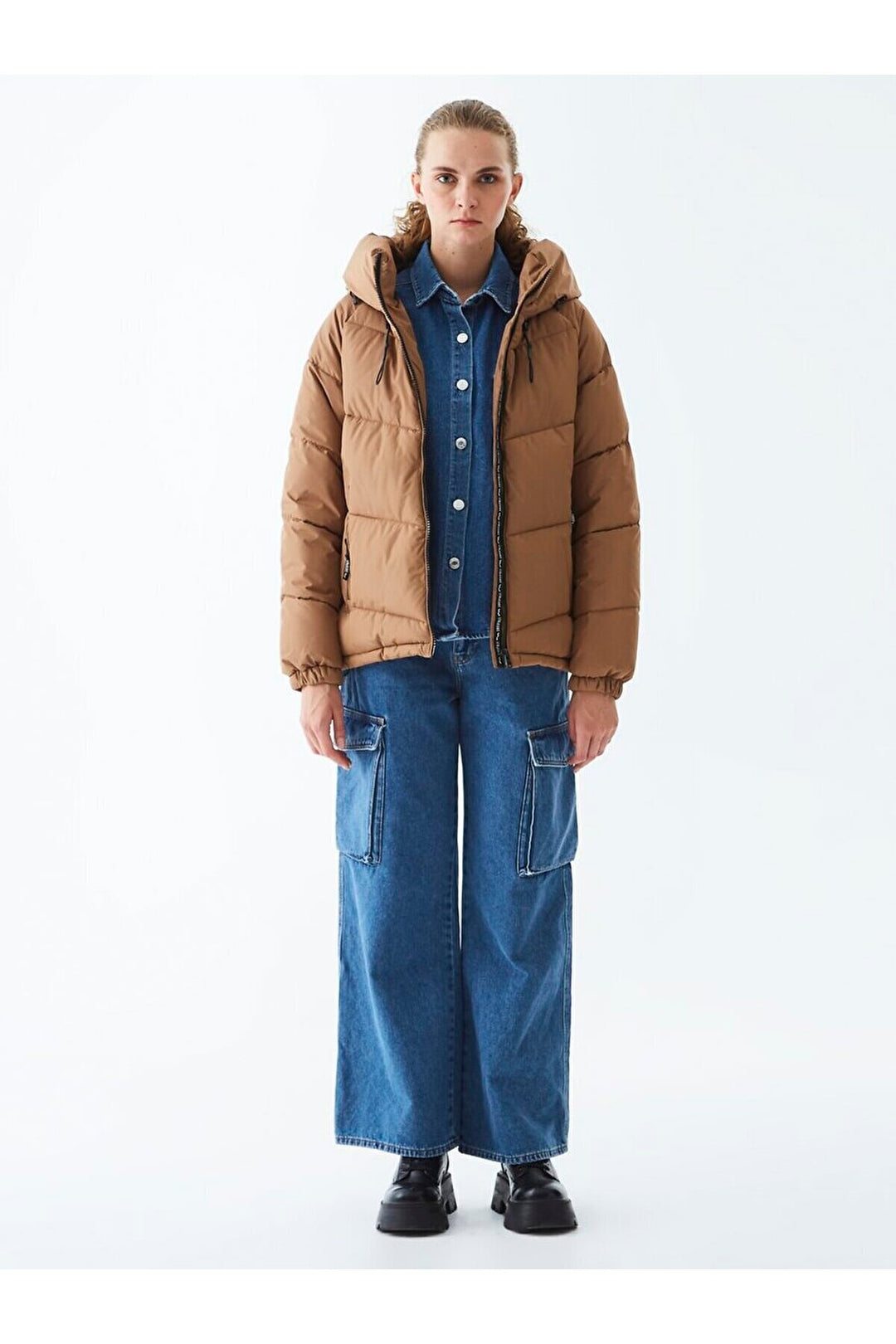LTB Veste marron à capuche rembourrée - Marron rengi̇_13876