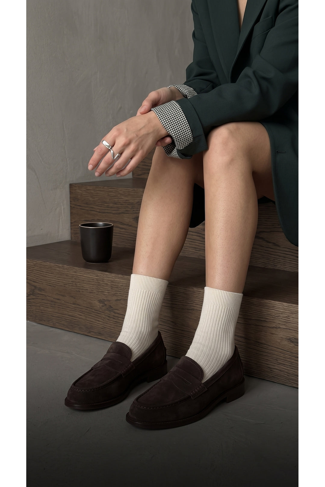 Wavelys Carmen Chaussures en cuir suédé véritable marron élégantes et confortables pour l'école et le travail. - Marron