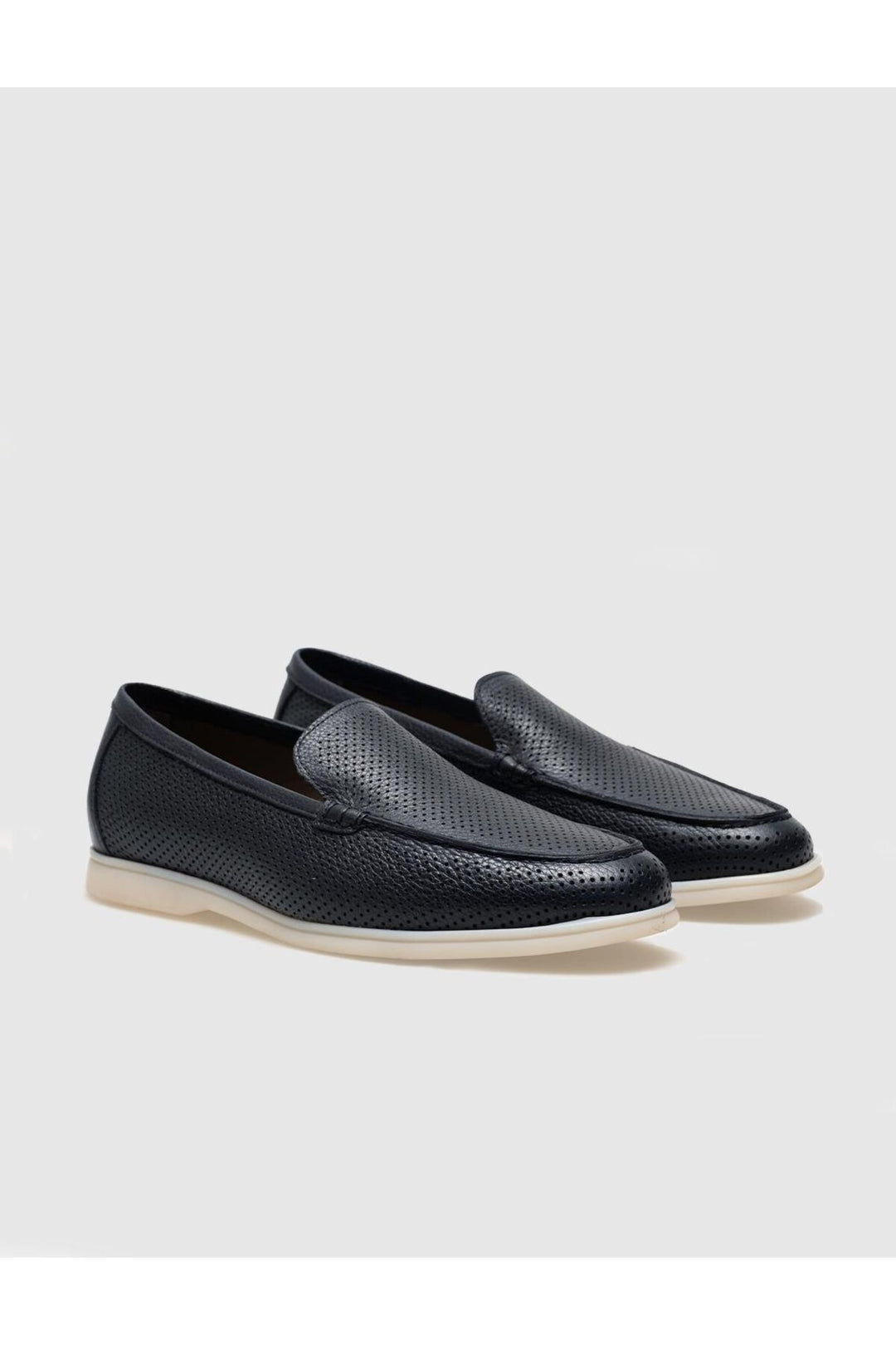 Cabani Shoes Mocassins pour hommes en cuir véritable bleu marine - Bleu marine
