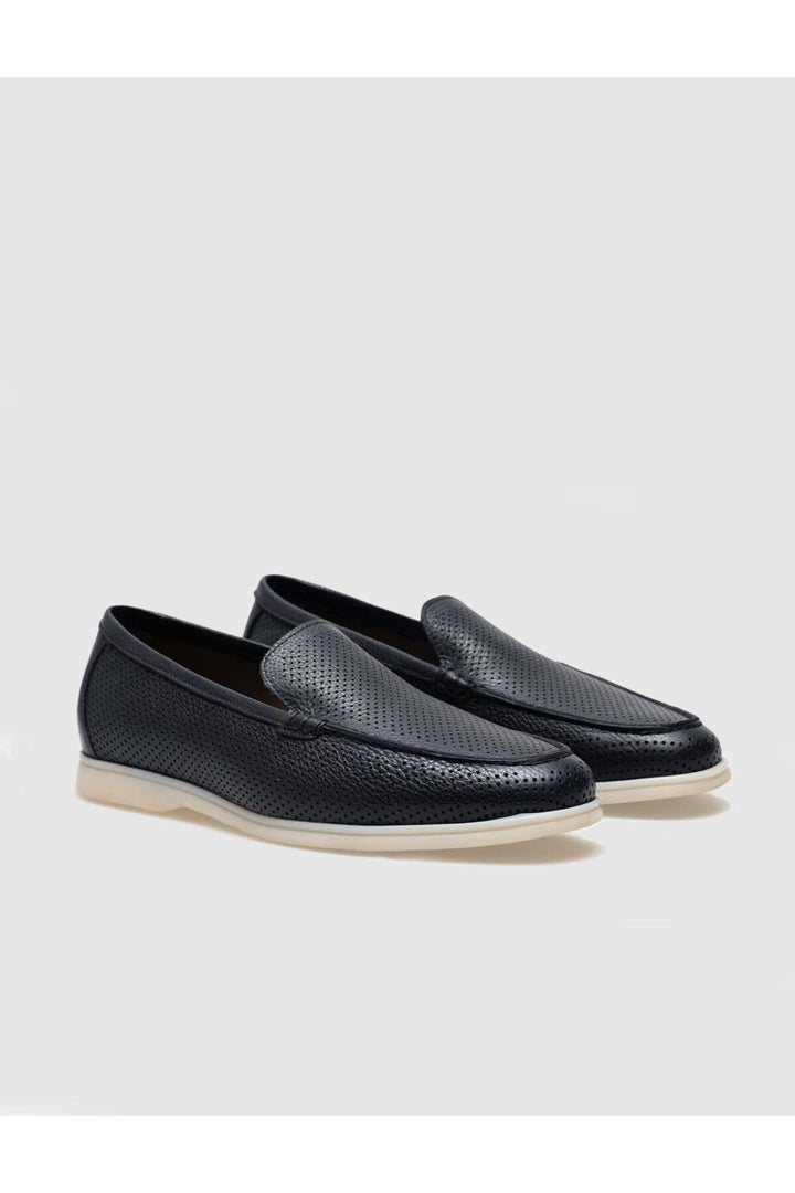 Cabani Shoes Mocassins pour hommes en cuir véritable bleu marine - Bleu marine