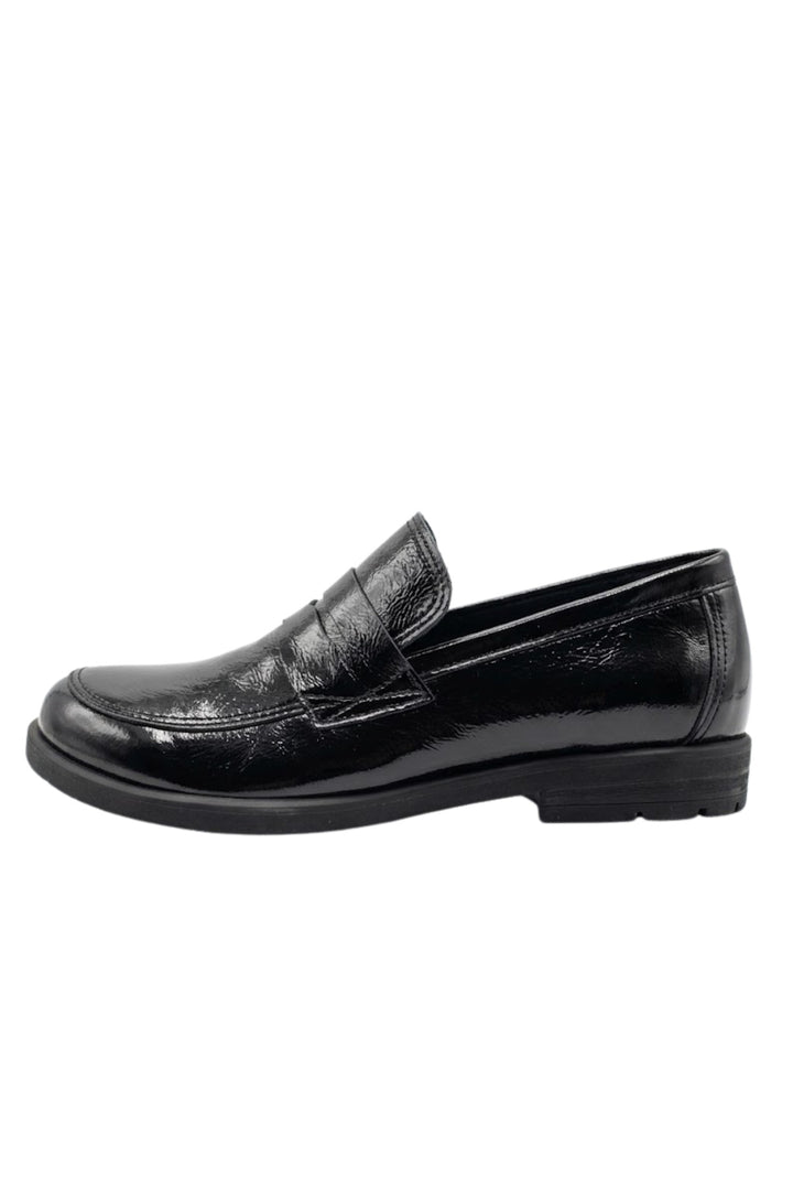 Wavelys ZANTE Chaussures pour femmes en cuir verni noir véritable, élégantes, souples et à semelle flexible. - Noir