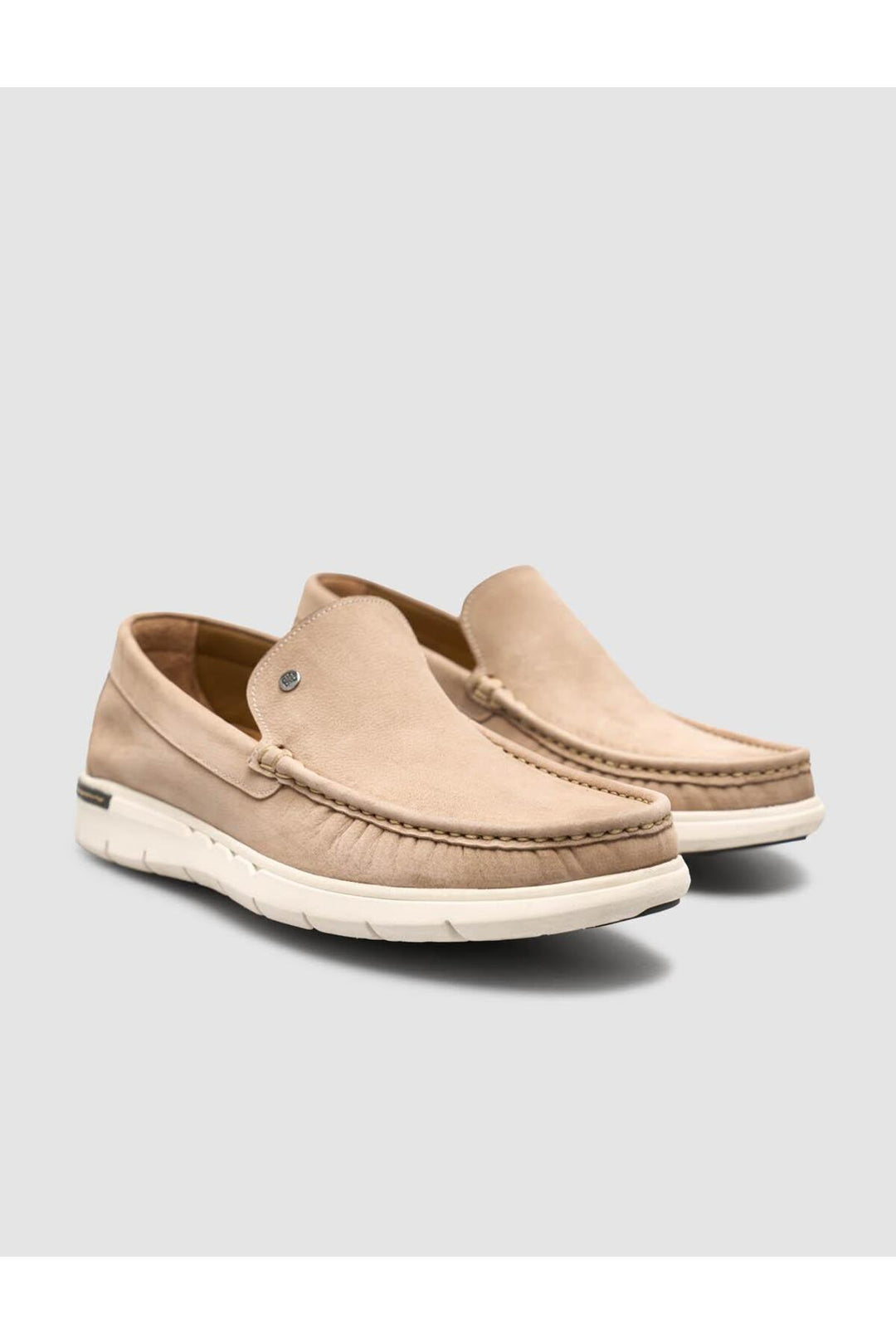 Cabani Shoes Livamo Mocassin Homme Quotidien en Nubuck Véritable Beige - Multicolore