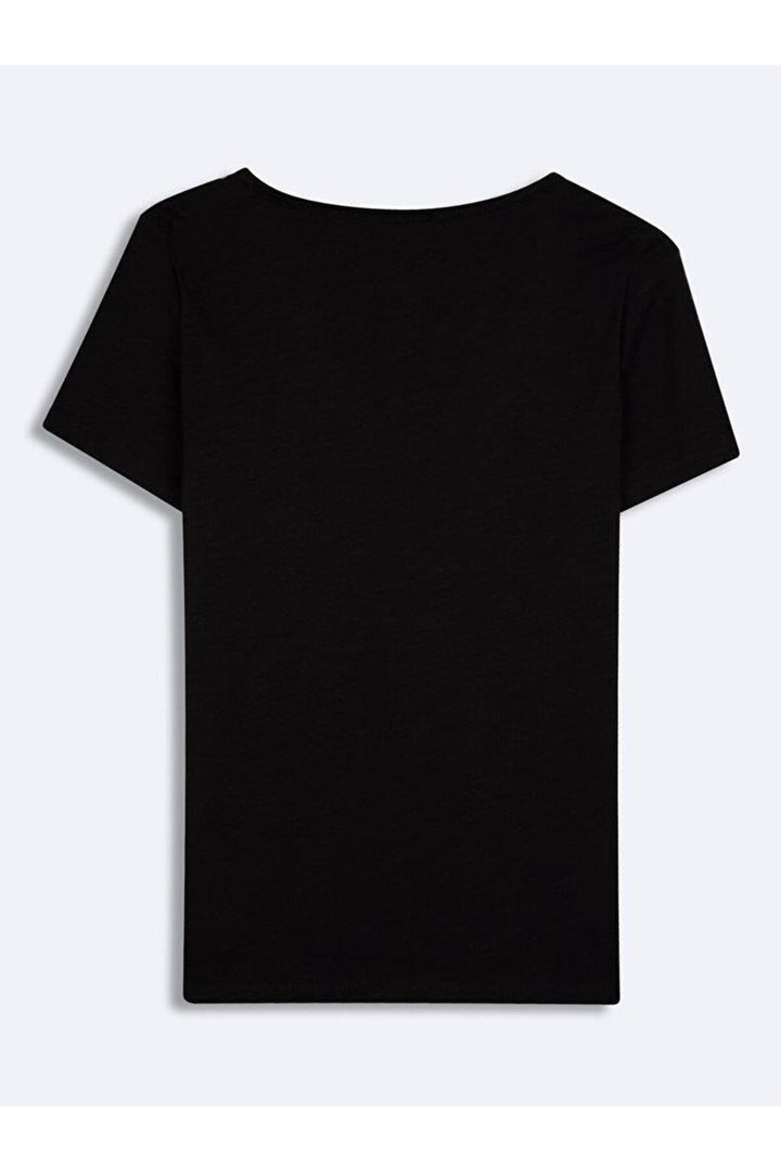 LTB Bafese - T-shirt à manches courtes avec col en V pressé -Femme- 1225801266089