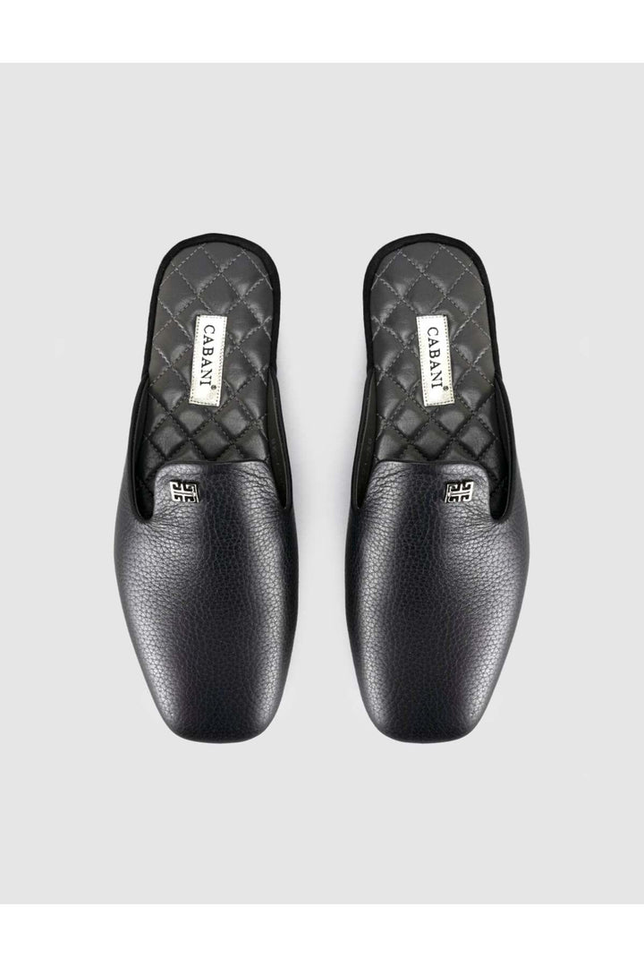 Cabani Shoes Sandales premium en cuir véritable matelassé noir pour femme avec semelle intérieure. - Noir