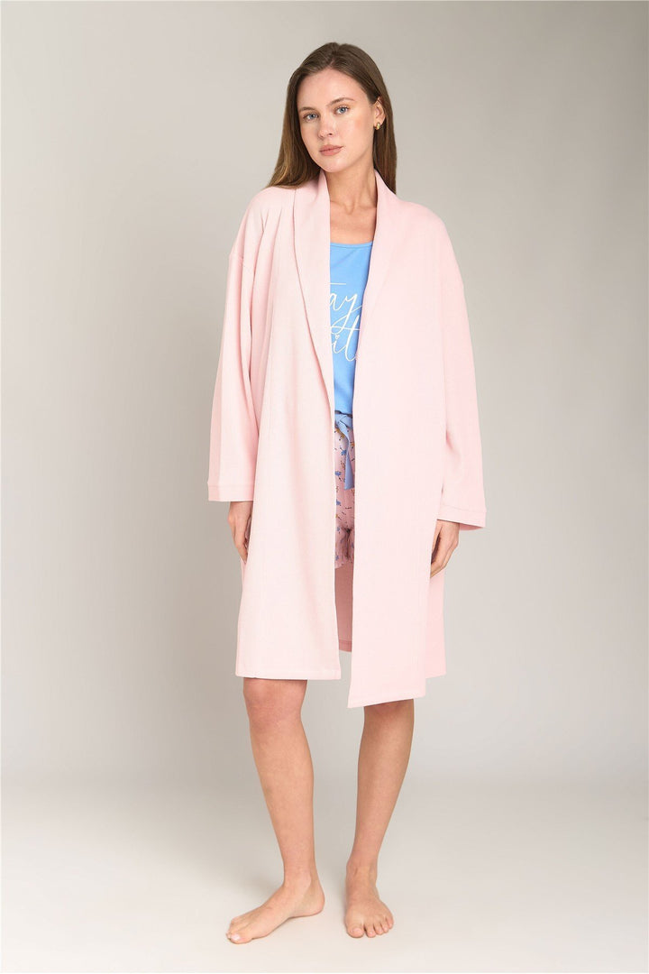 Lovely Things Robe de chambre courte gaufrée DAKOTA - Rose clair