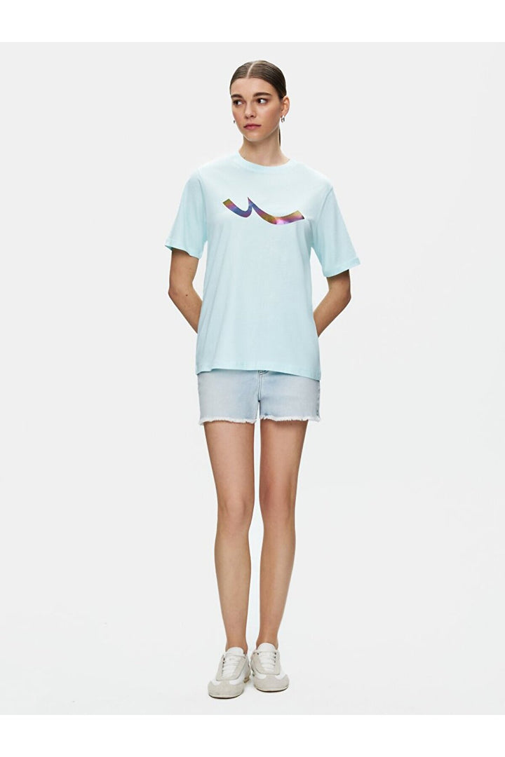 LTB T-shirt regular à manches courtes imprimé Sıgn bleu. - Bleu_12952