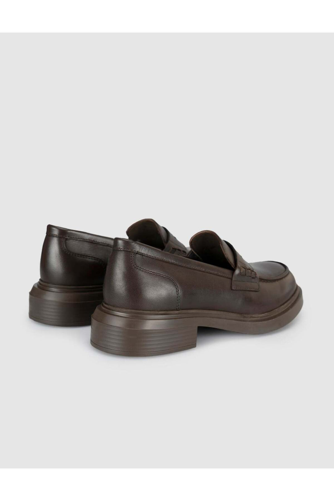 Cabani Shoes Chaussures Loafer pour femmes en cuir véritable à semelle épaisse marron - Multicolore