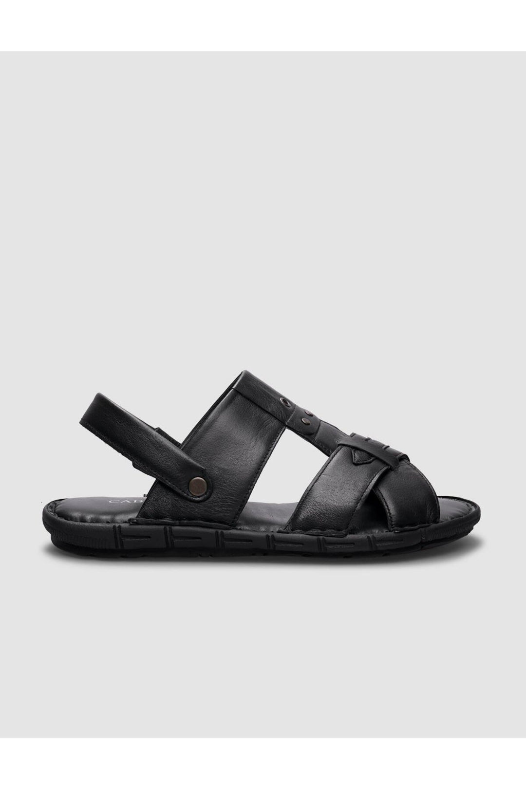 Cabani Shoes Sandales quotidiennes pour hommes en cuir véritable noir 100% - Multicolore