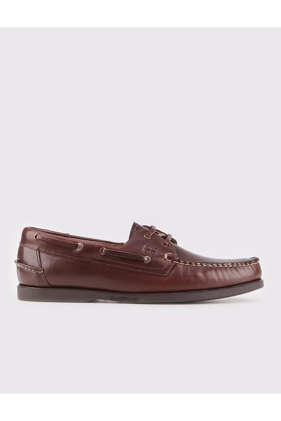 Cabani Shoes Chaussures de bateau pour hommes en cuir véritable à lacets marron Biella. - Marron