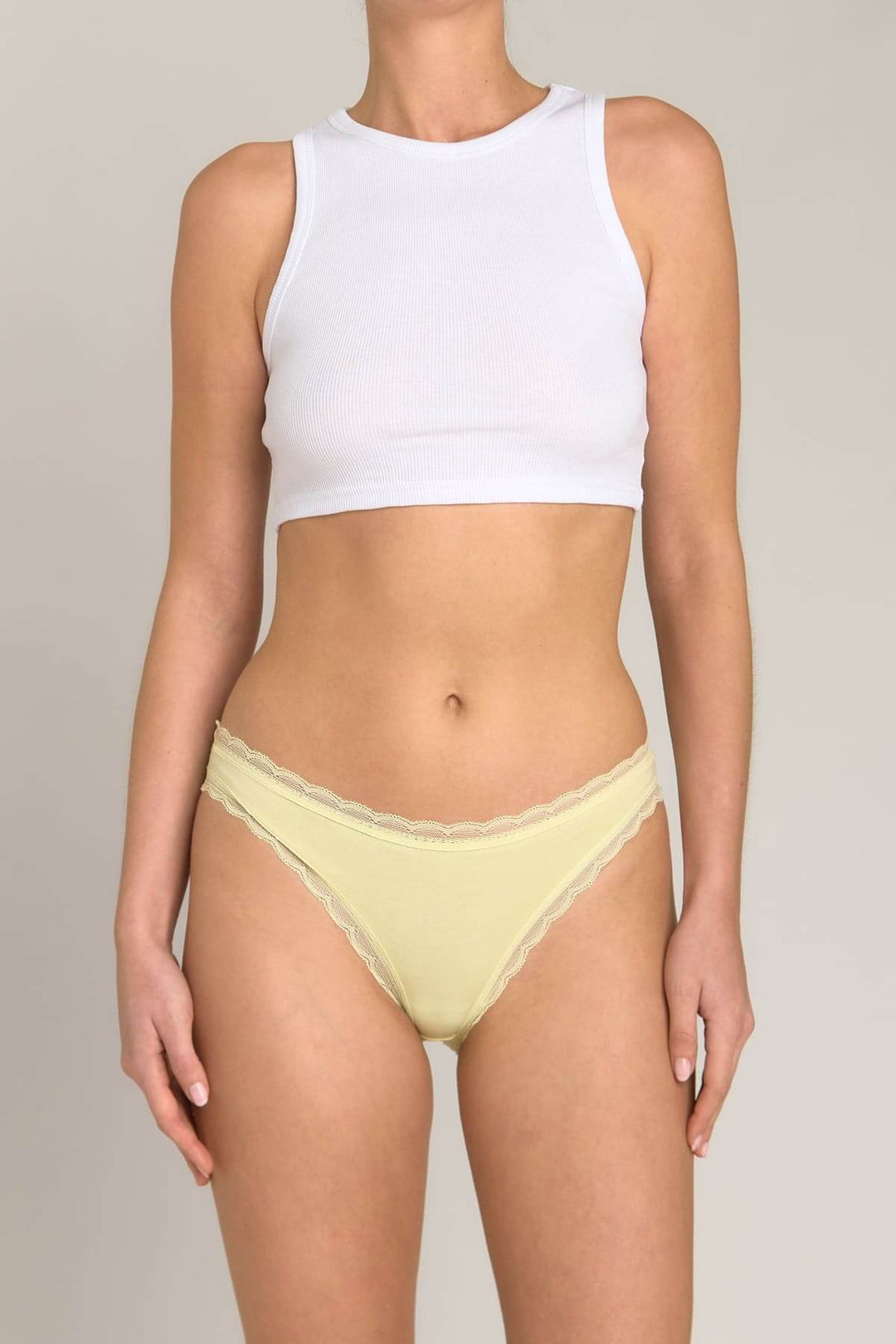 Lovely Things CHERIE Culotte en dentelle en mélange modal - Clair Jaune