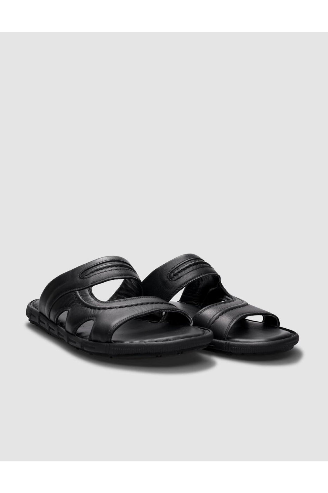 Cabani Shoes %100 Cuir Véritable Sandales Quotidiennes Pour Hommes Noires - Multicolore