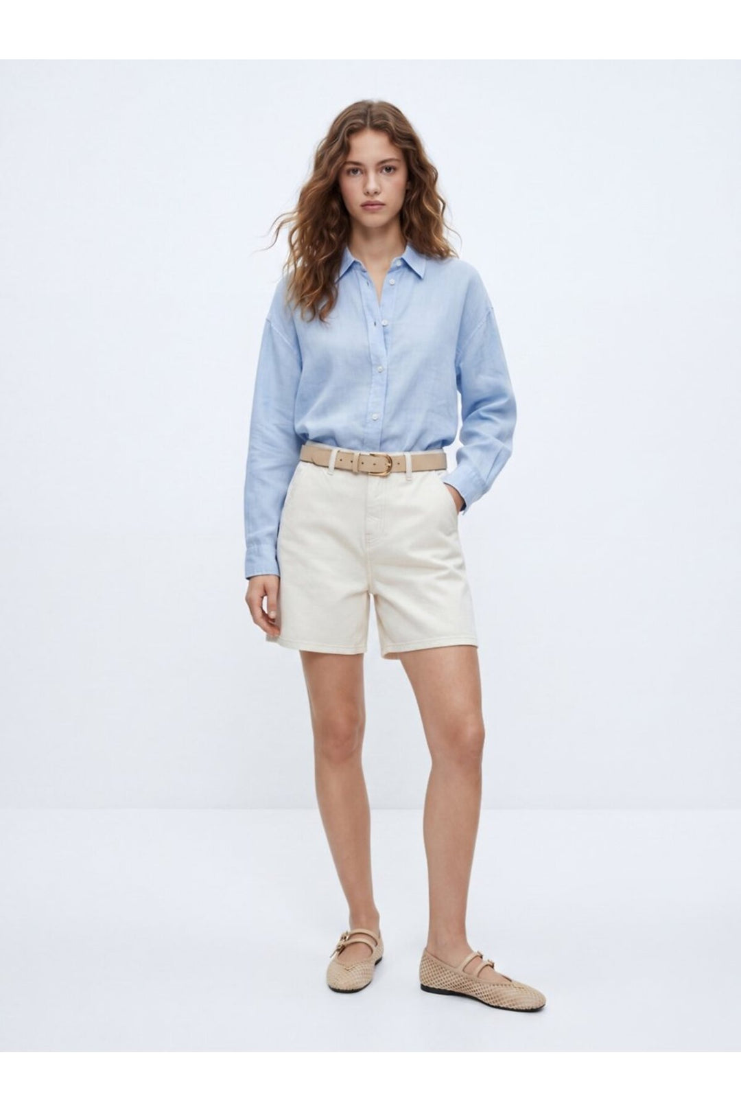 LTB Davina Short en Denim Mi- Indigo Taille Haute - Crème