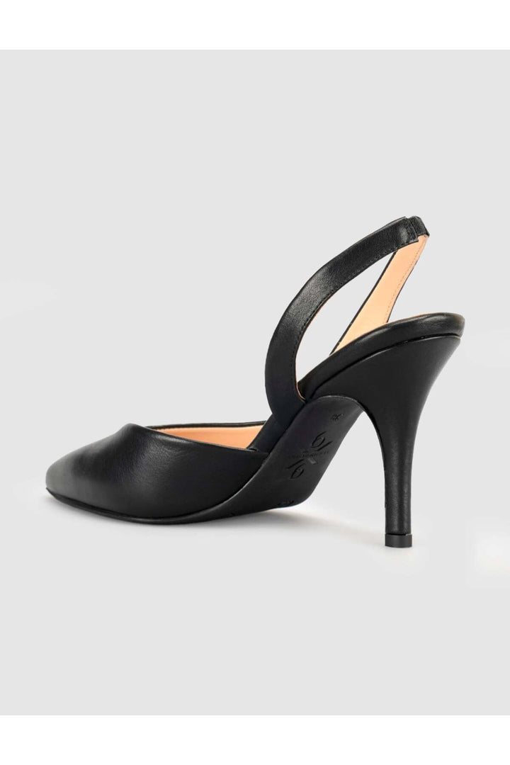 Cabani Shoes Escarpins Slingback en cuir suédé véritable pour femmes en noir - Noir