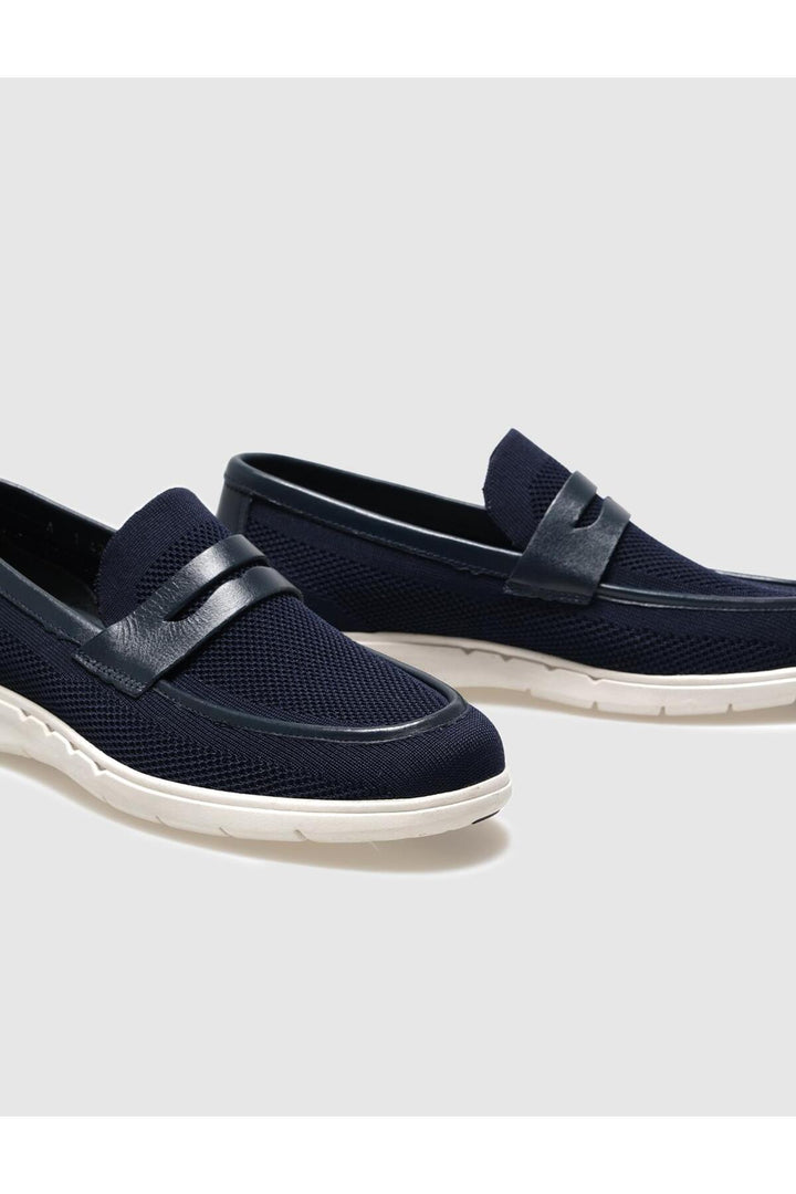 Cabani Shoes Chaussures de ville pour homme en tricot bleu marine - Bleu marine