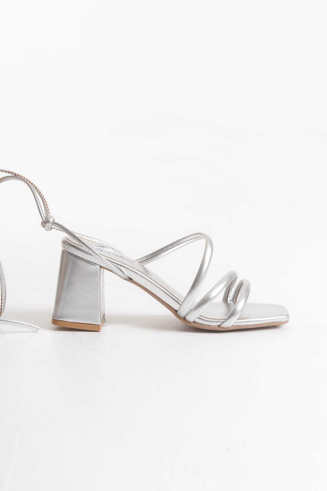 Wavelys Sandales ou tongs à lacets amovibles en cuir véritable pour femmes - Métallisé