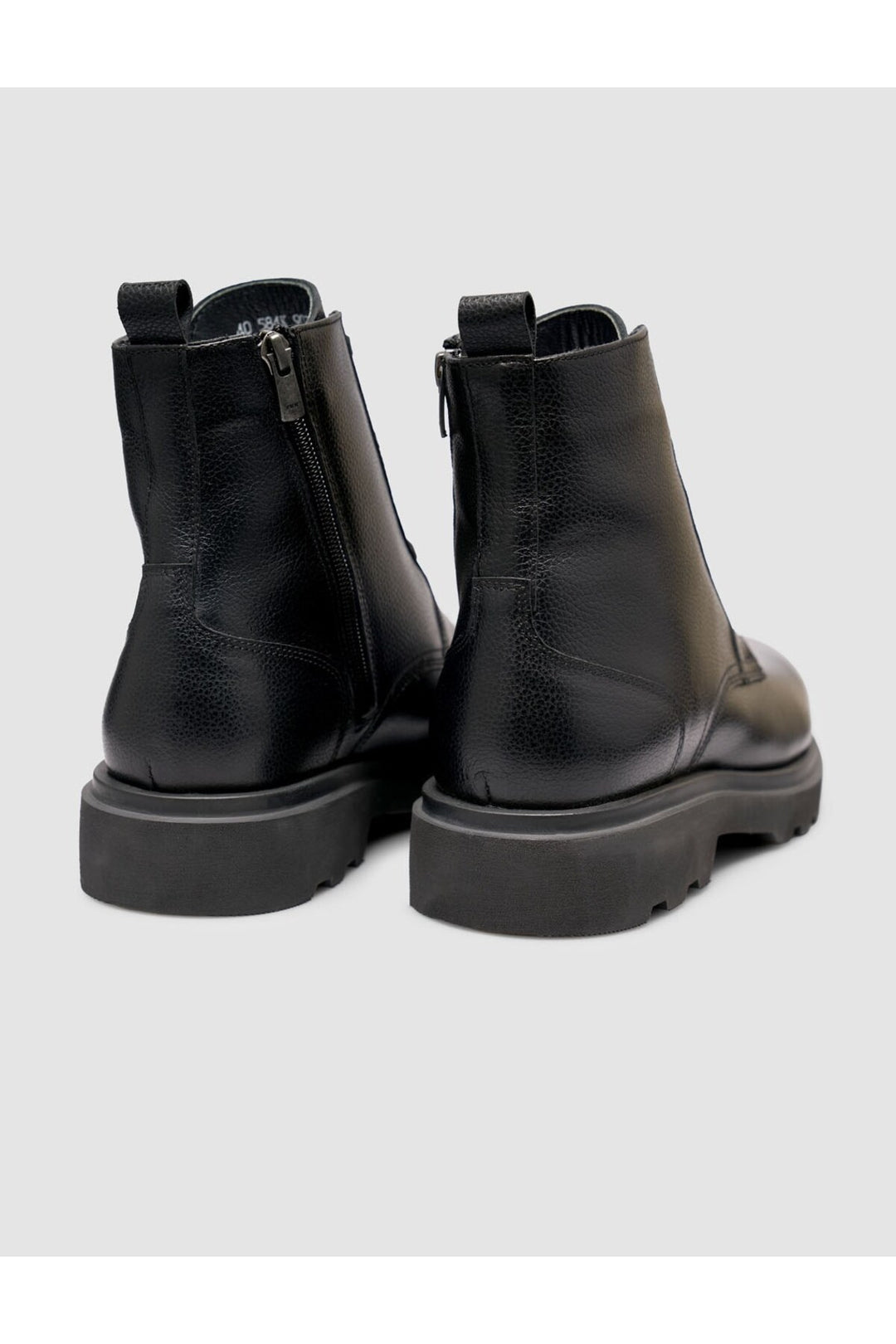Cabani Shoes Bottines à lacets pour hommes en cuir véritable noir - Noir
