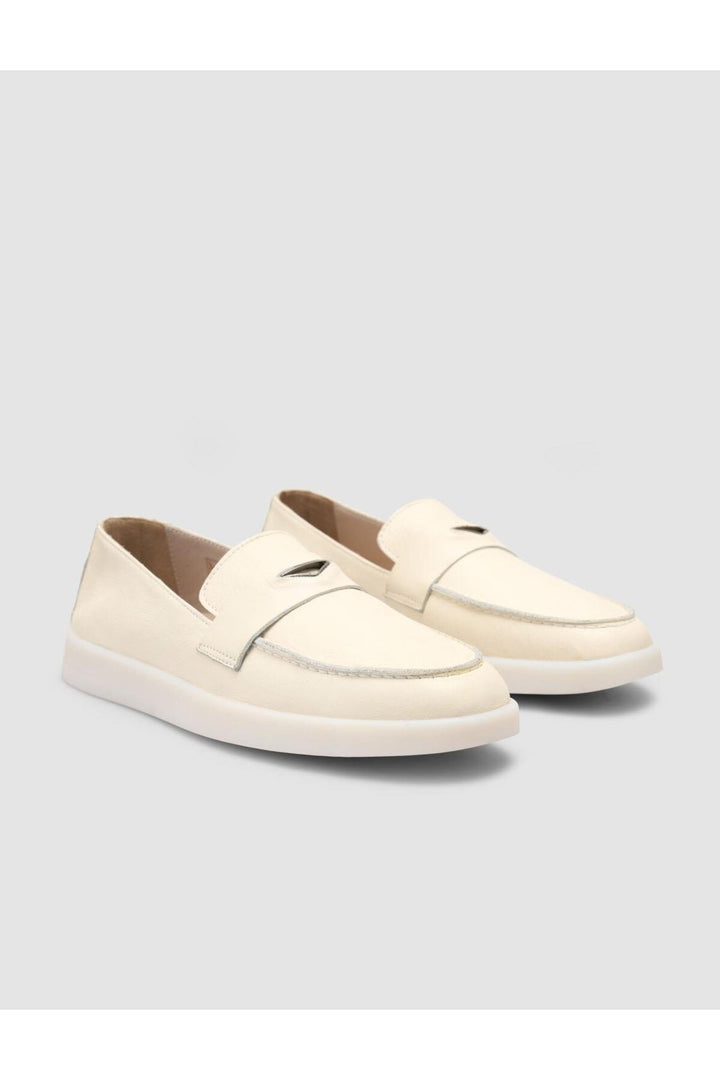 Cabani Shoes %100 Cuir Véritable Mocassins Femme Beige - Beige