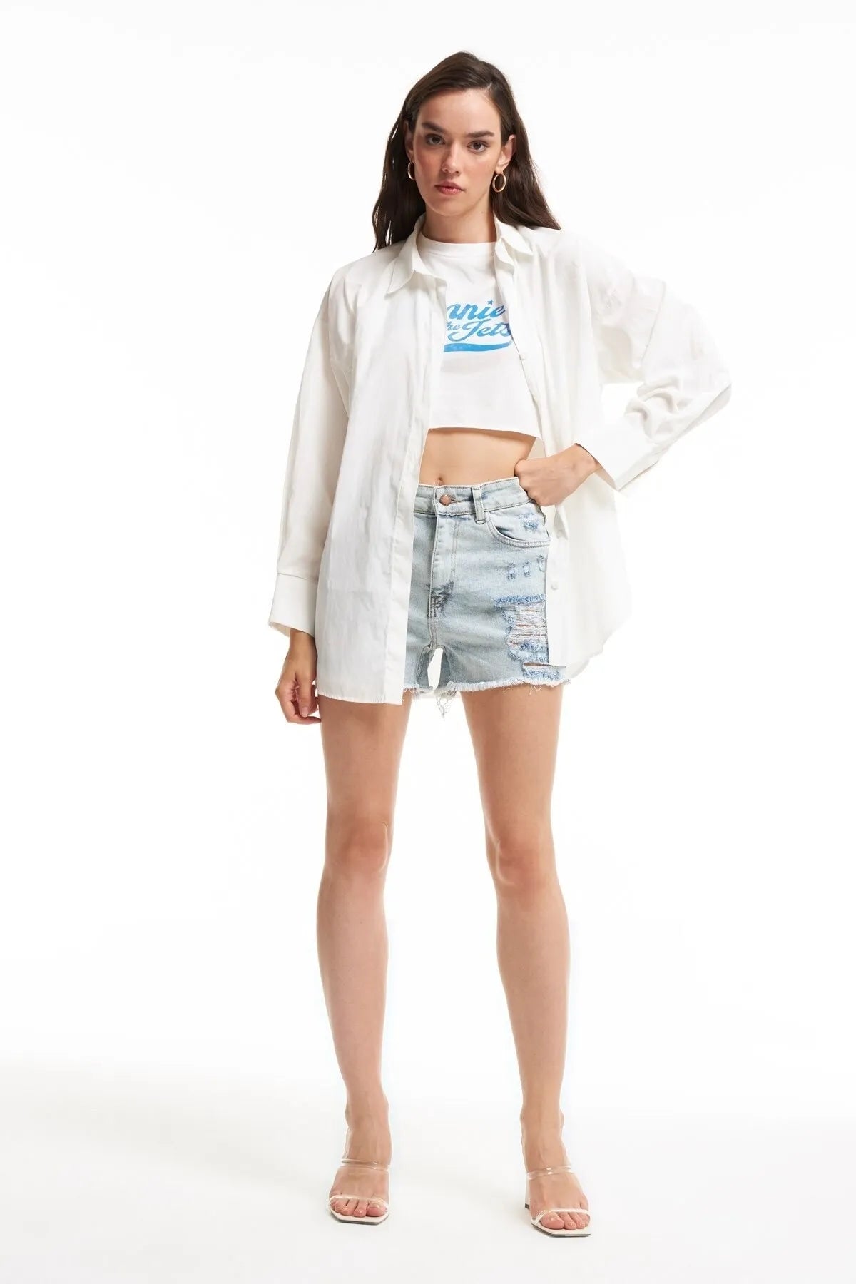 quzu chemise surdimensionnée - écru