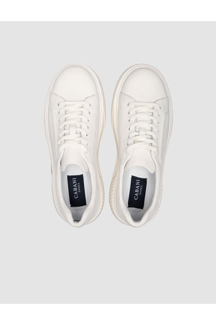 Cabani Shoes %100 Cuir Nubuck Blanc Baskets Homme - Blanc