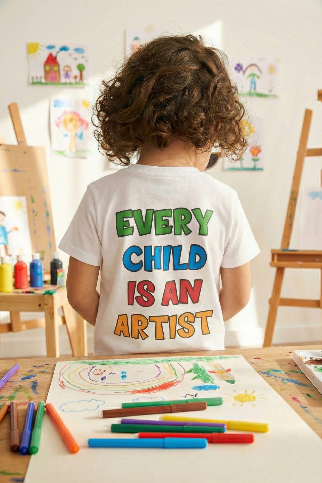 Hipnotico T-shirt pour enfant "Chaque enfant est un artiste" - Multicolore