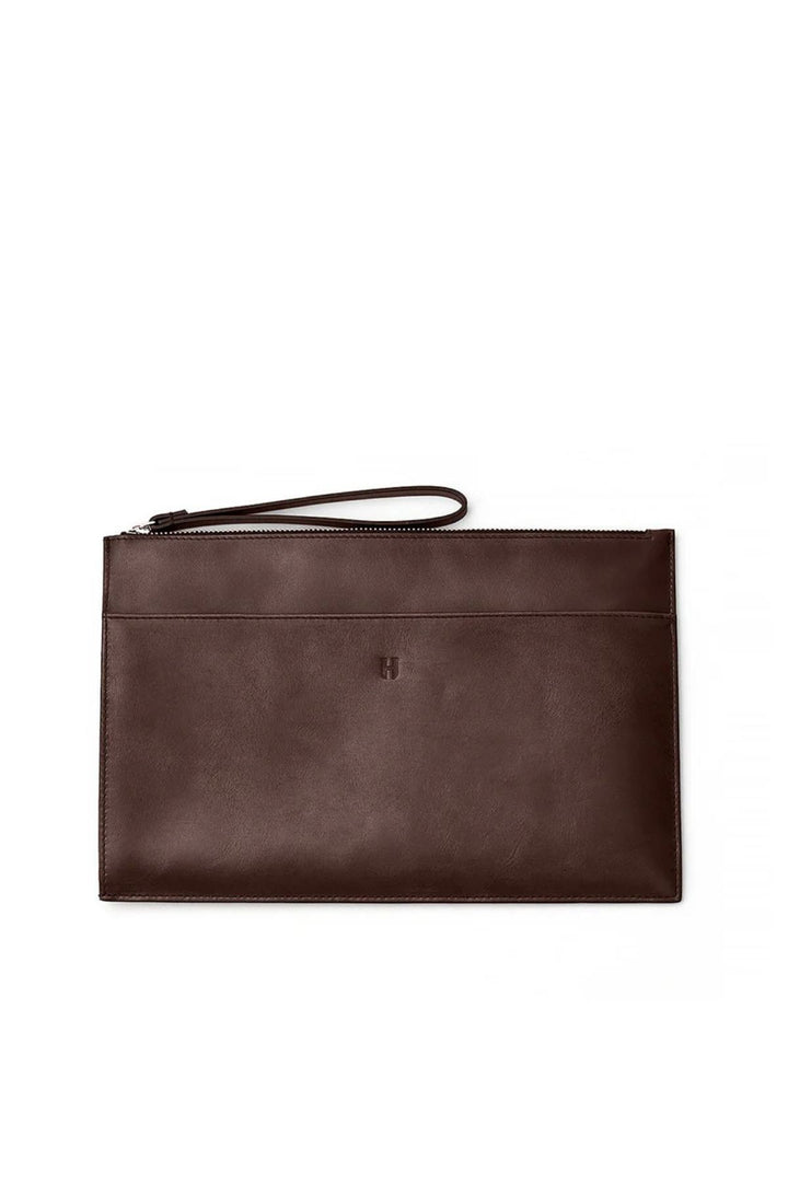 helmbrook Portefeuille en cuir véritable femme - Fermeture Éclair RFID - Café Beverly protégé