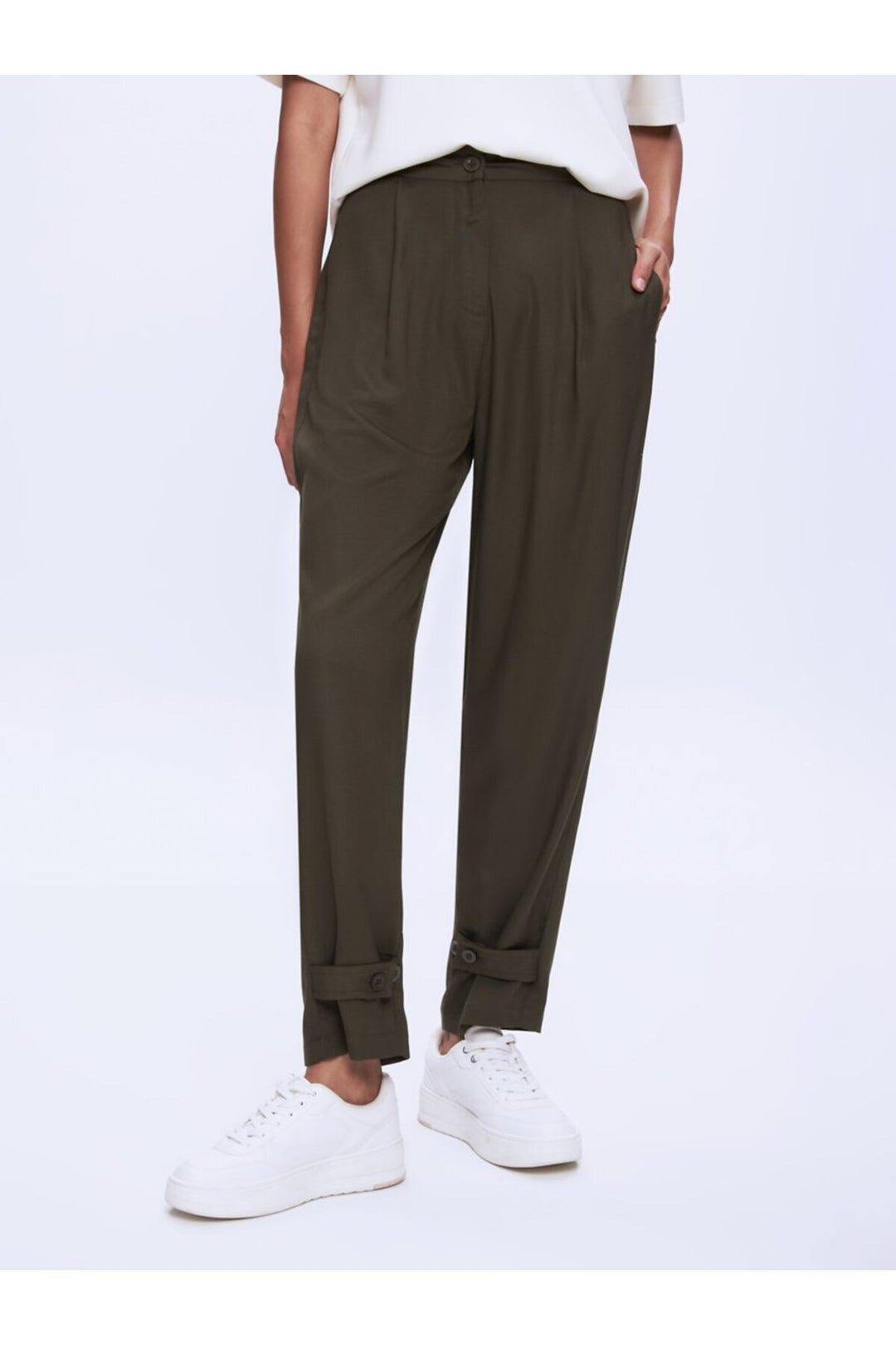 LTB Pantalon vert régulier uni