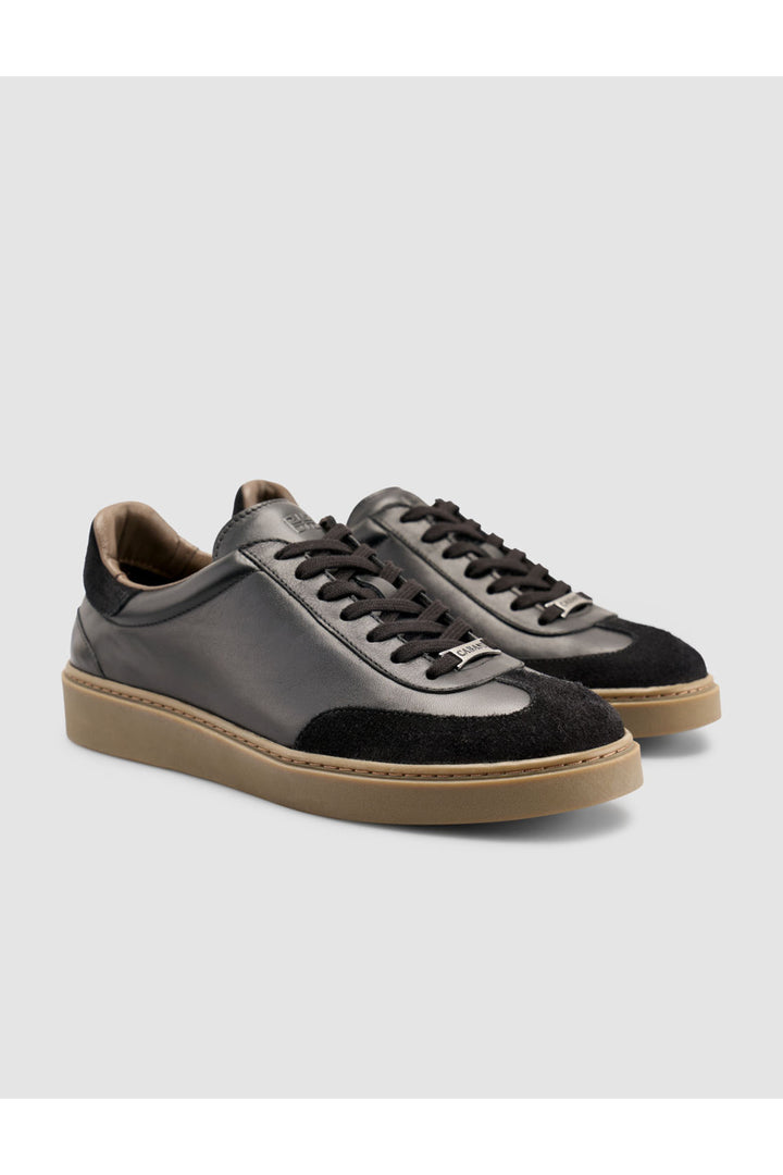 Cabani Shoes Chaussures de sport pour hommes en suède noir 100% cuir véritable - Noir