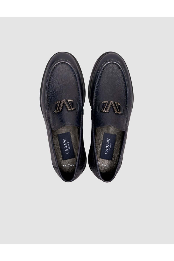 Cabani Shoes Chaussures Loafer pour hommes en cuir véritable Bleu marine - Bleu marine
