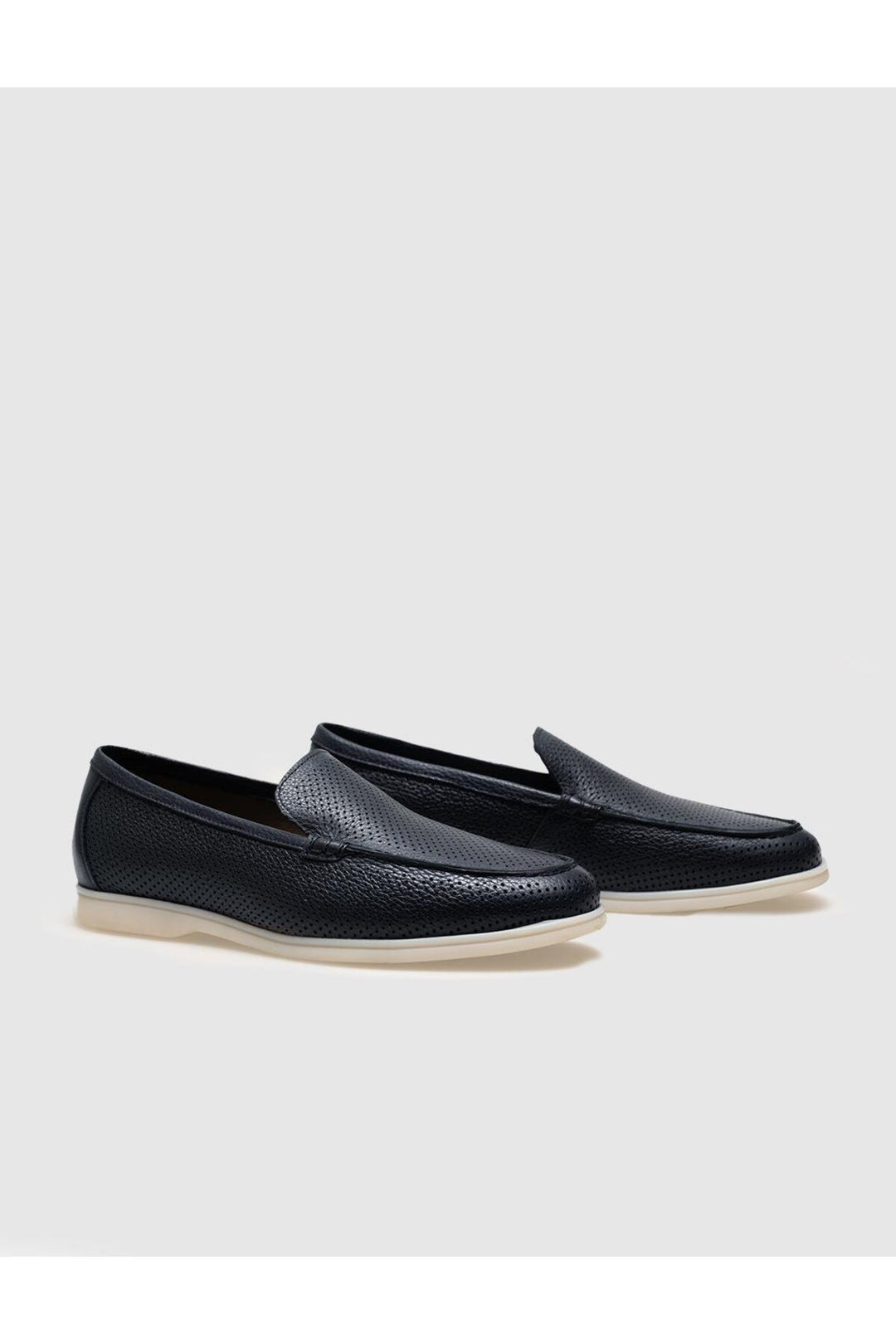 Cabani Shoes Mocassins pour hommes en cuir véritable bleu marine - Bleu marine