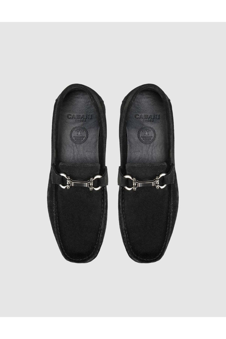 Cabani Shoes Chaussures Loafer pour hommes en cuir suédé noir - Multicolore