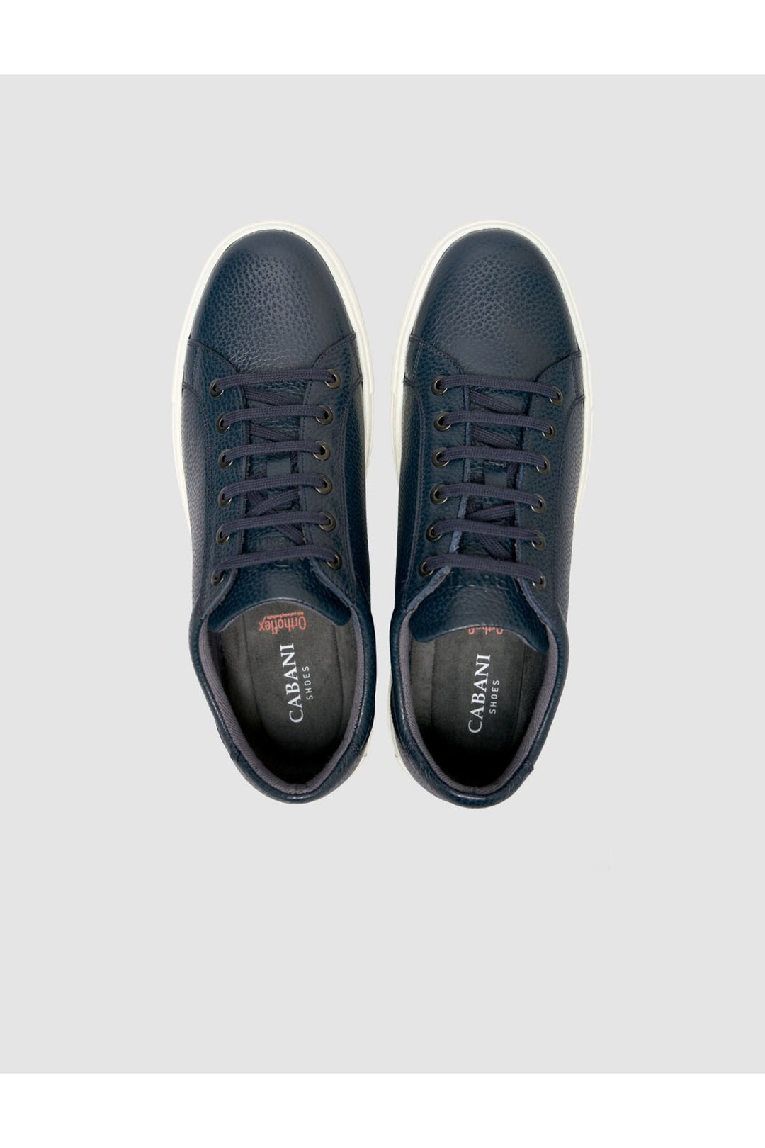 Cabani Shoes %100 Cuir véritable Baskets pour hommes à lacets Bleu marine - Bleu marine