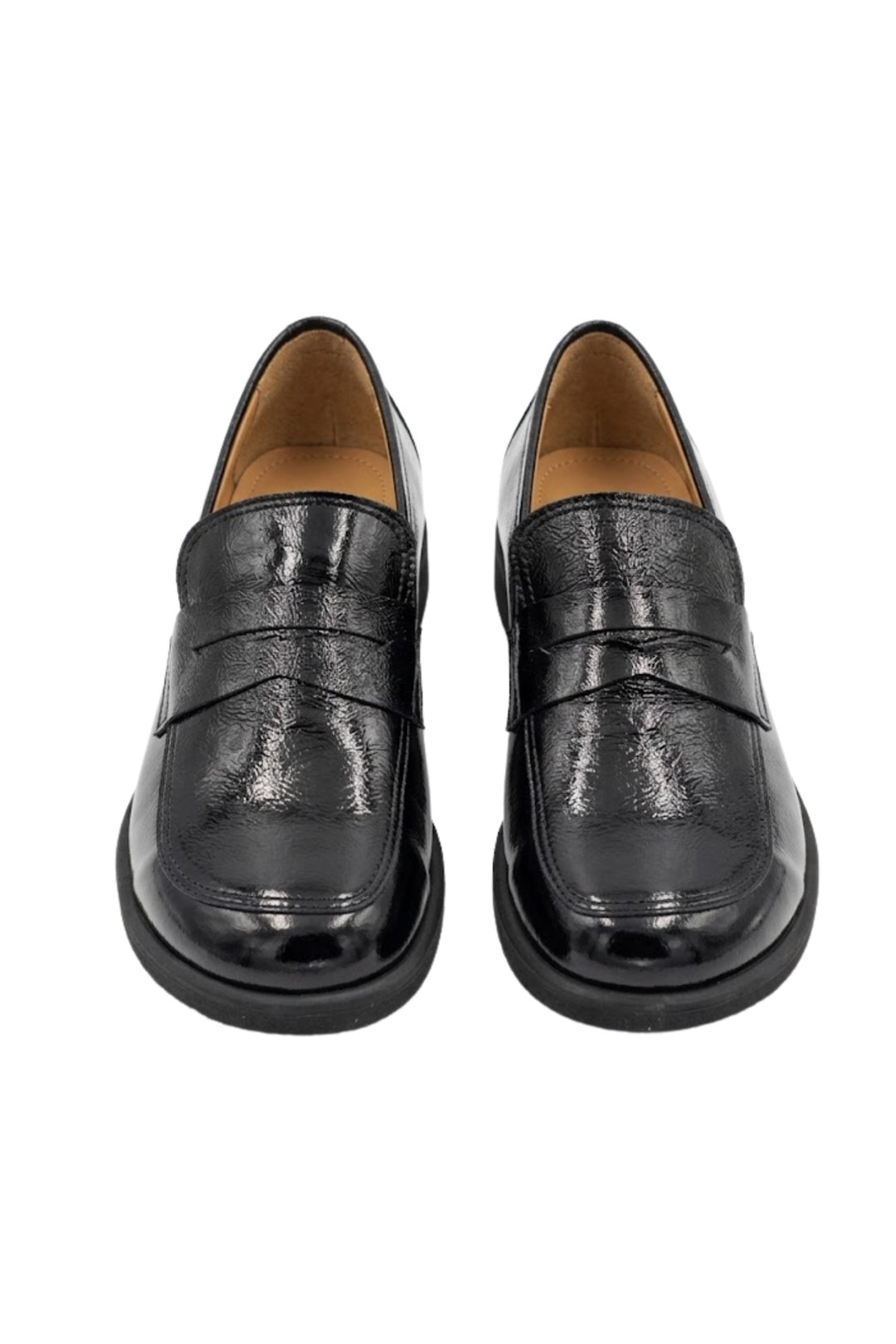 Wavelys ZANTE Chaussures pour femmes en cuir verni noir véritable, élégantes, souples et à semelle flexible. - Noir