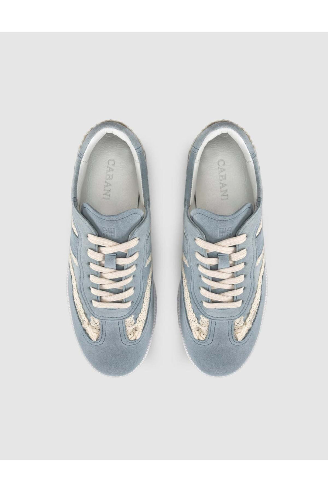 Cabani Shoes Chaussures de sport en cuir véritable avec détails en dentelle bleue - Multicolore