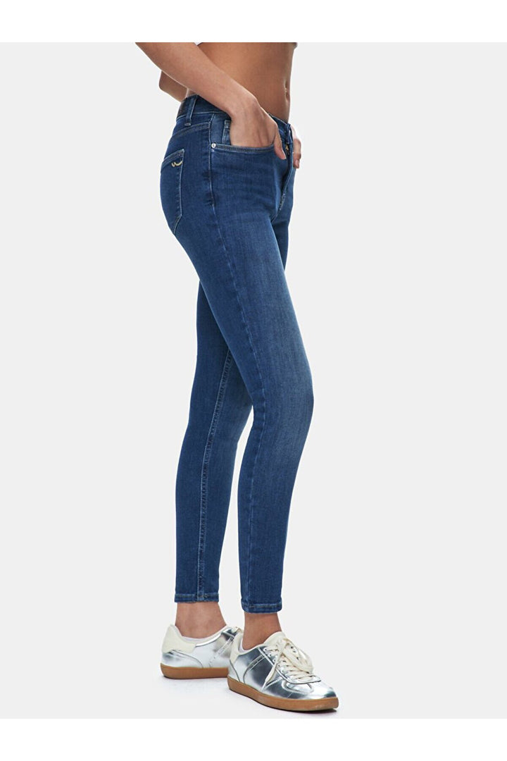 LTB Tanya X Mid Rise Skinny Pantalon - Moyen Bleu_