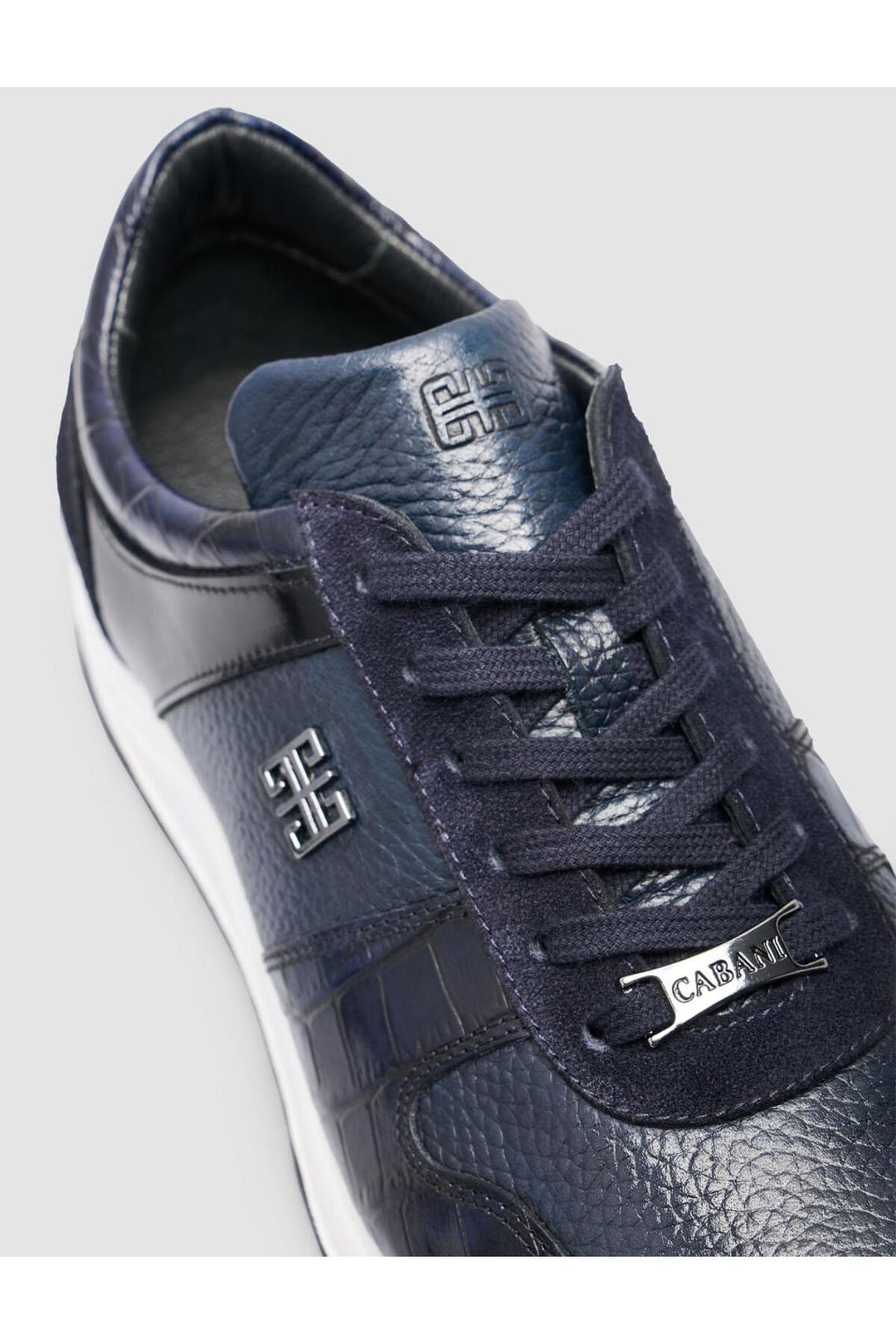 Cabani Shoes %100 Cuir véritable Bleu marine Chaussures de sport pour hommes - Bleu marine