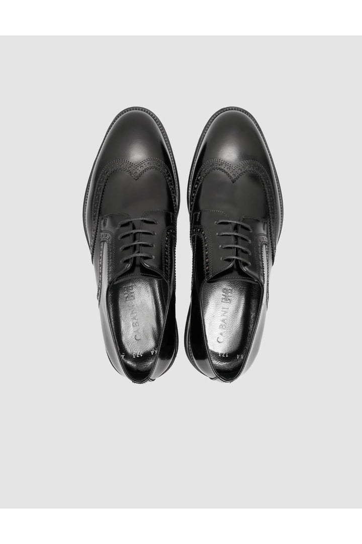 Cabani Shoes Chaussures classiques pour hommes en cuir véritable noires - Noir