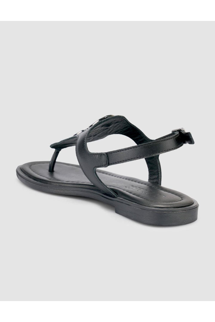 Cabani Shoes %100 Cuir véritable Sandales noires pour femmes - Multicolore